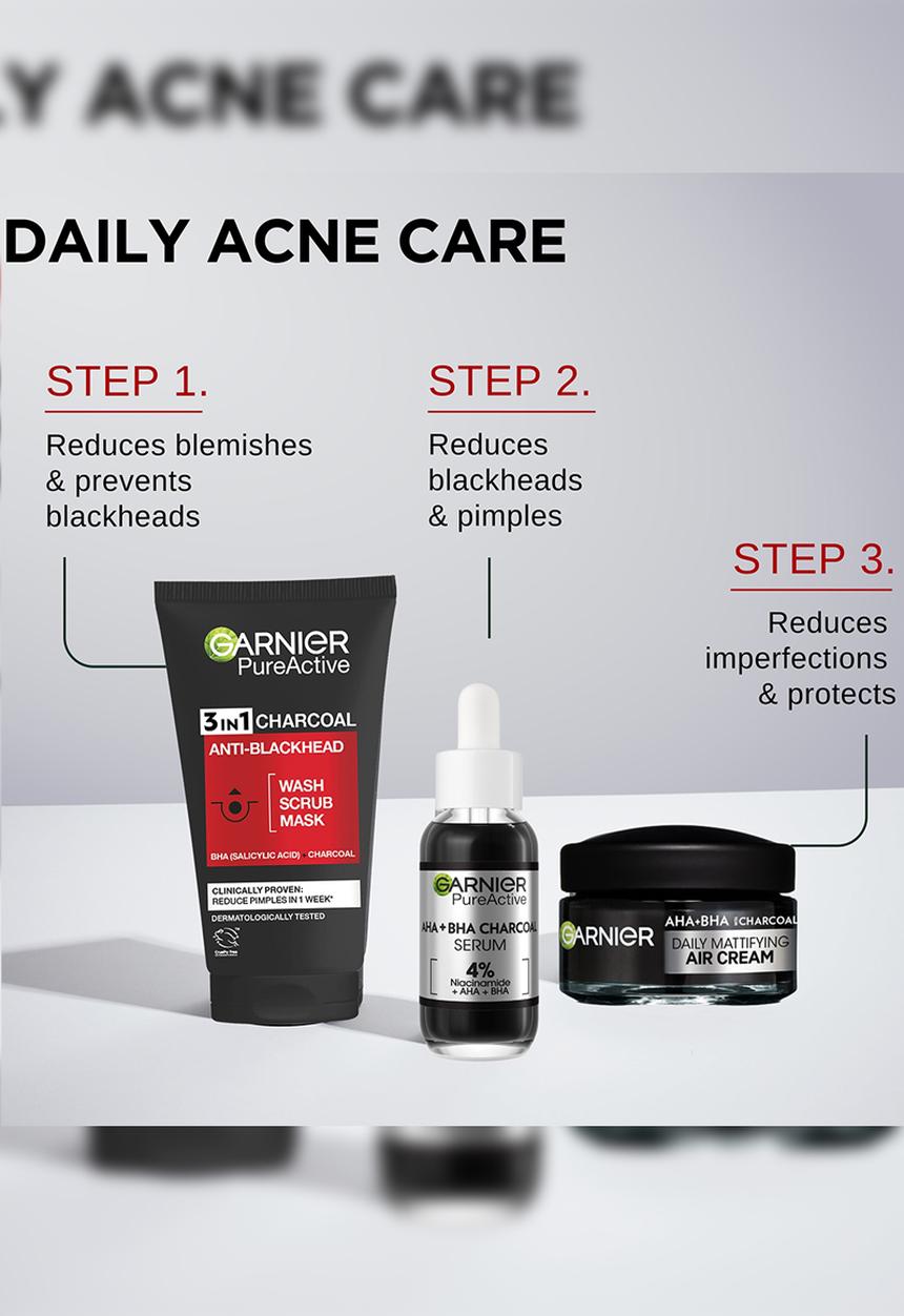 Garnier - Pure Active 3 in 1 Charcoal Wash - 150ml