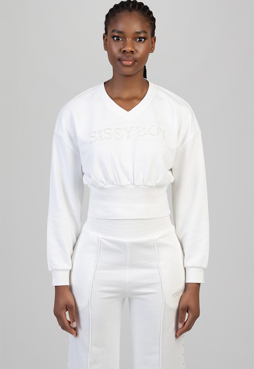 SISSY BOY - Cross It Off Sweat Top - Off White