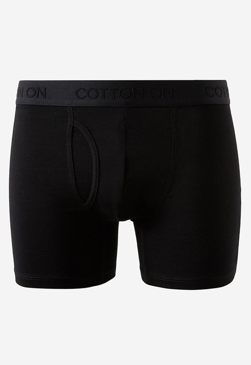 Cotton On - 3 Pack Mens Organic Cotton Boxer Brief - Navy/Light Grey Marle/Black