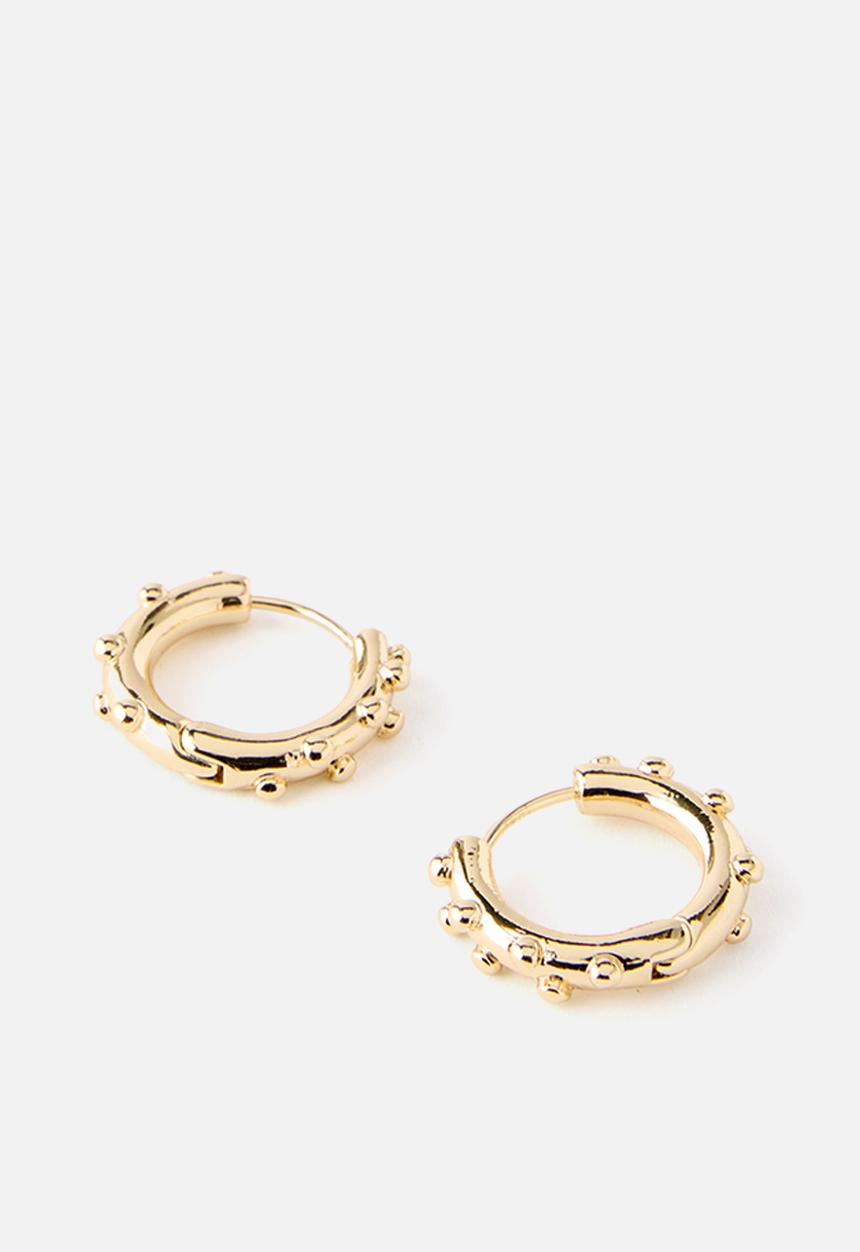 Rubi - Mid Hoop Earring - Up Gold Mutli Ball Dot