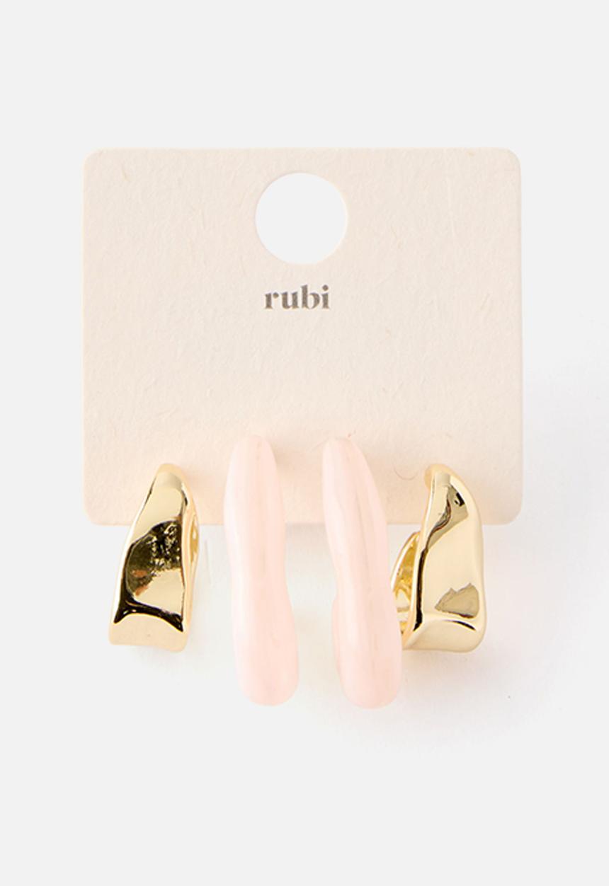 Rubi - 2Pk Mid Earring - Pink