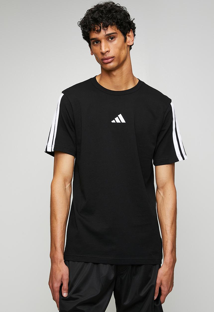 adidas Performance - 3-Stripe SJ Tee   - black/white