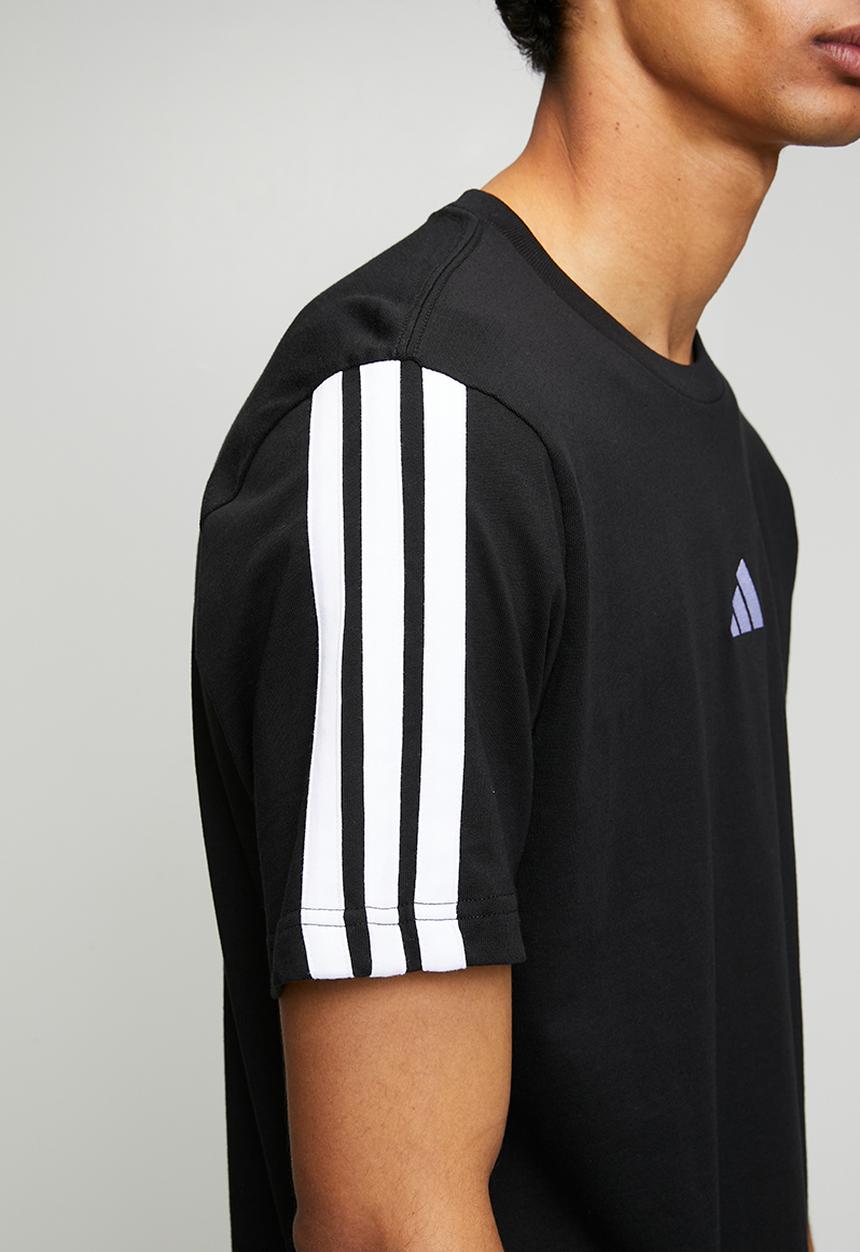 adidas Performance - 3-Stripe SJ Tee   - black/white