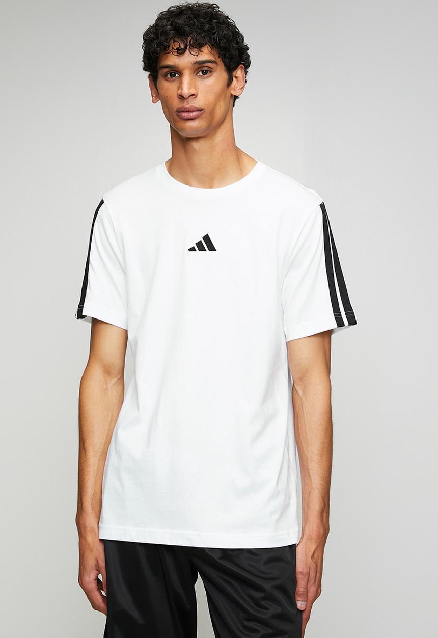 adidas Performance - 3-Stripe SJ Tee   - white/black