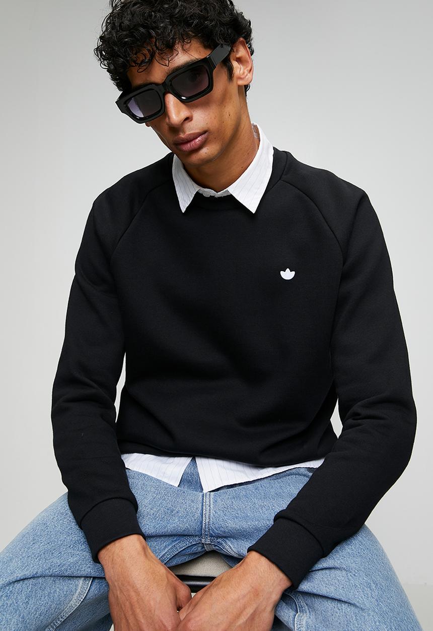 adidas Originals - ESS CREW - BLACK/WHITE