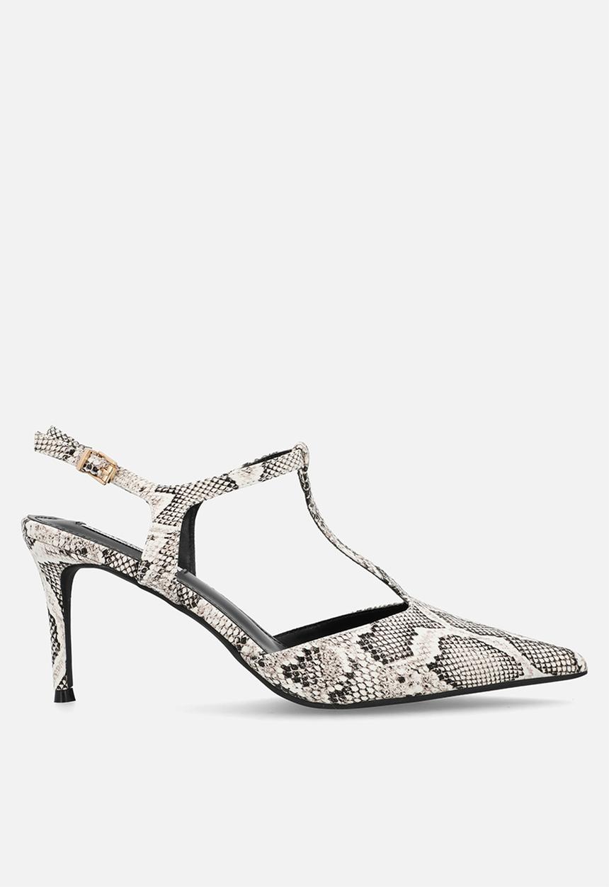 Madison® - Quincy close toe slingback heel - white / black
