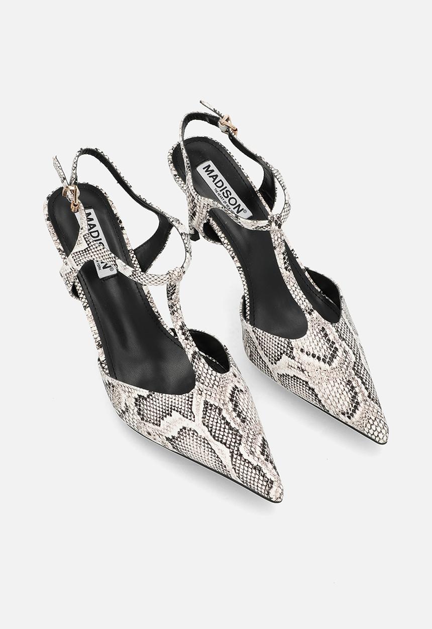 Madison® - Quincy close toe slingback heel - white / black