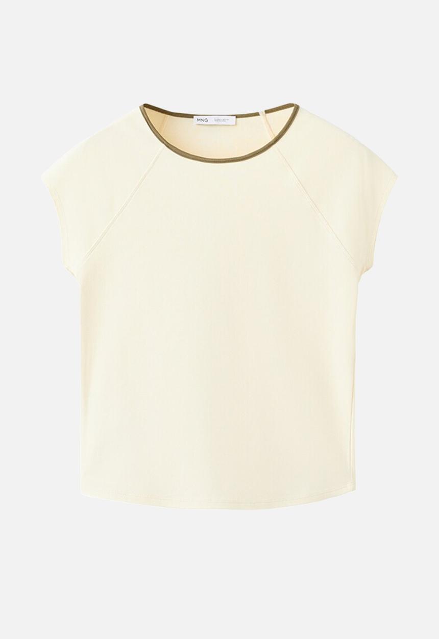 MANGO - T-shirt conti - light beige