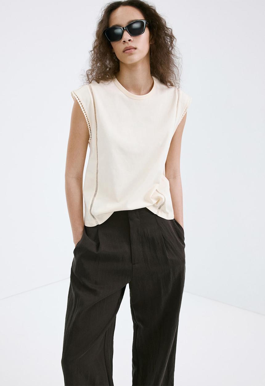 MANGO - T-shirt marea - natural white