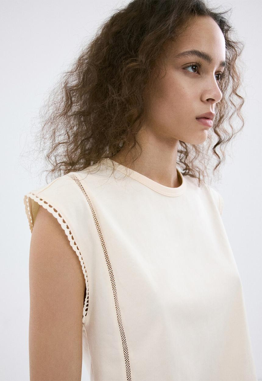 MANGO - T-shirt marea - natural white