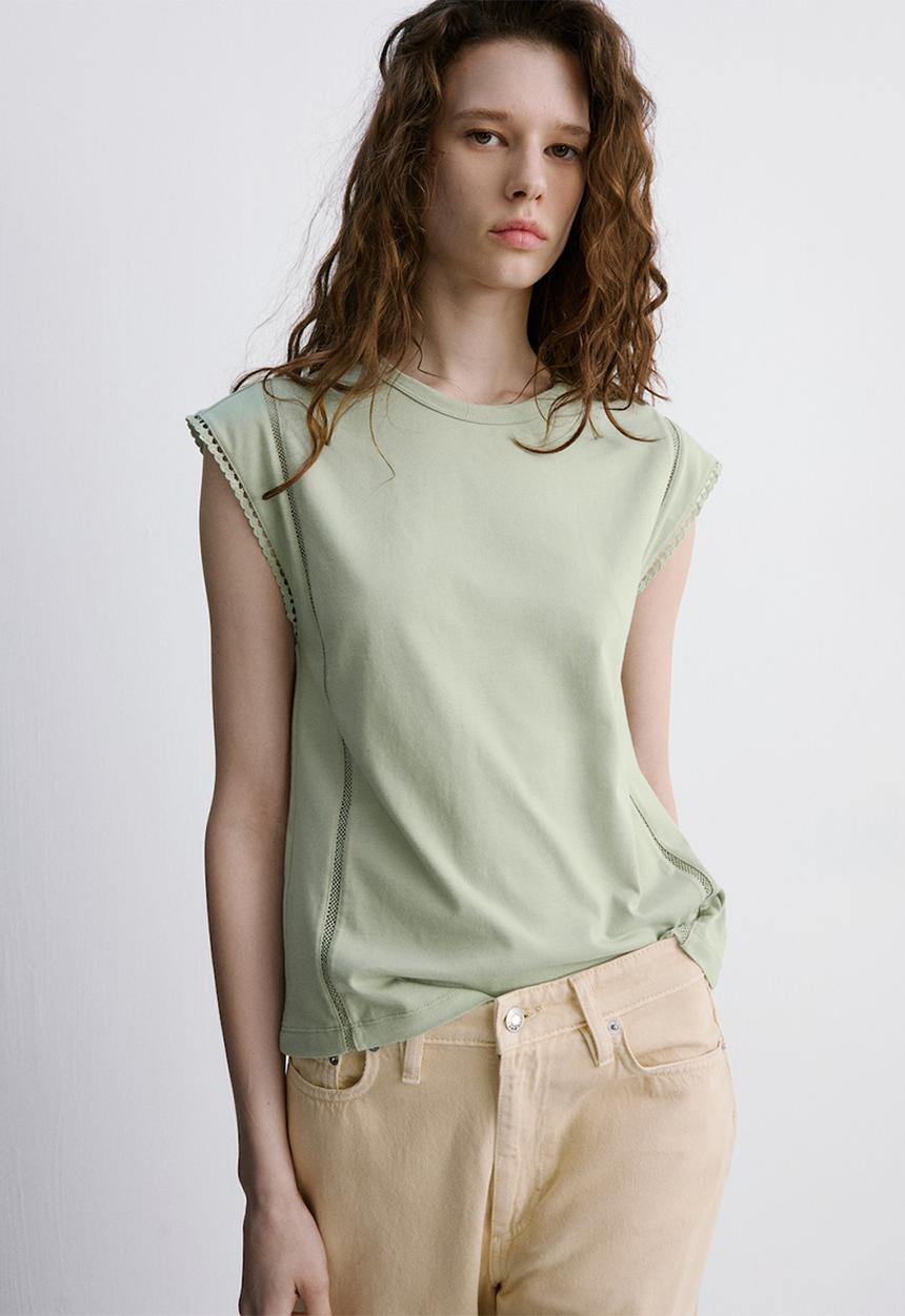 MANGO - T-shirt marea - light/pastel green