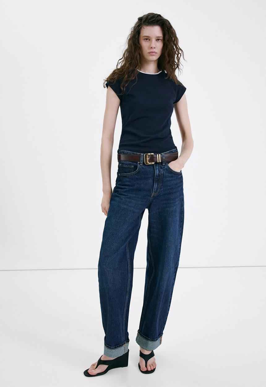 MANGO - T-shirt conti - navy