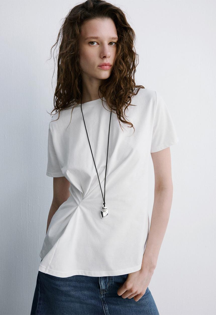 MANGO - T-shirt kiwix - white