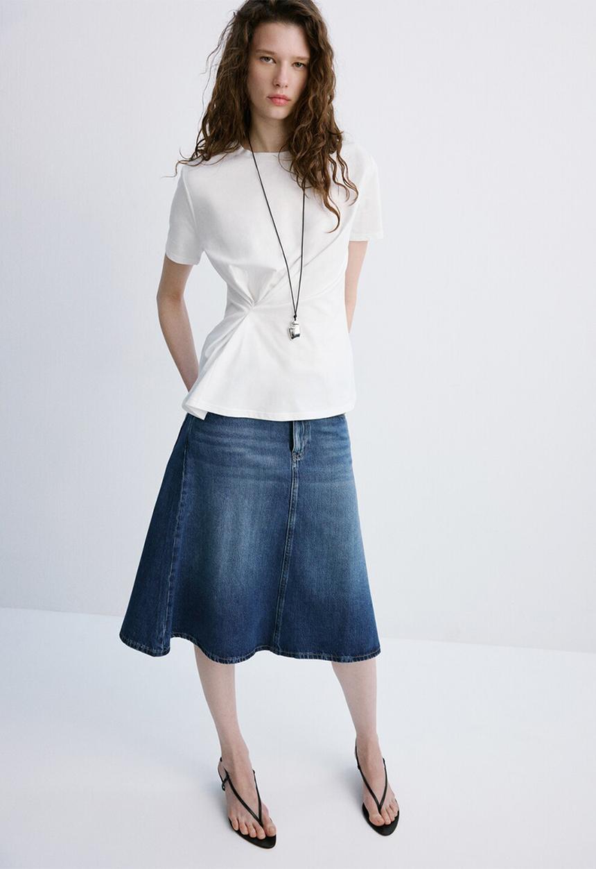 MANGO - T-shirt kiwix - white
