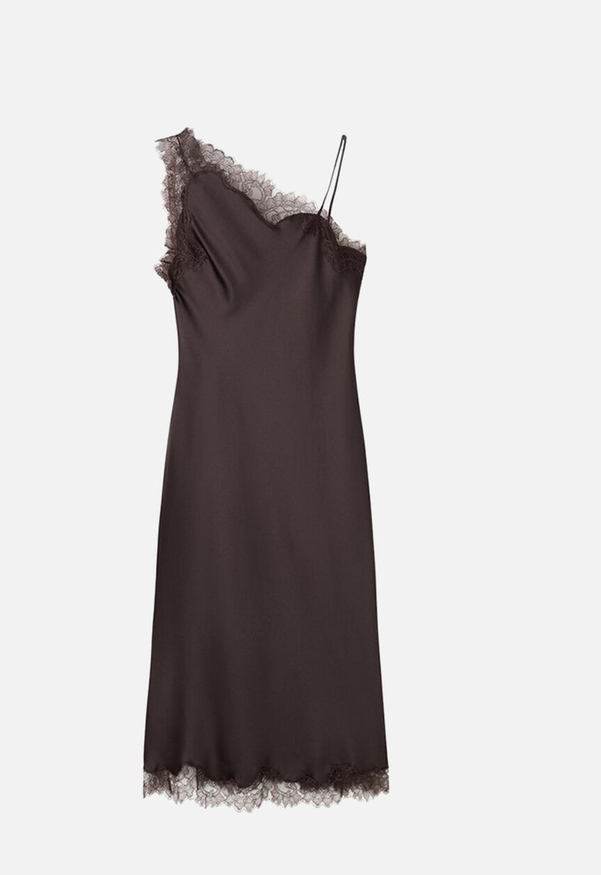 MANGO - Dress aurum - dark brown