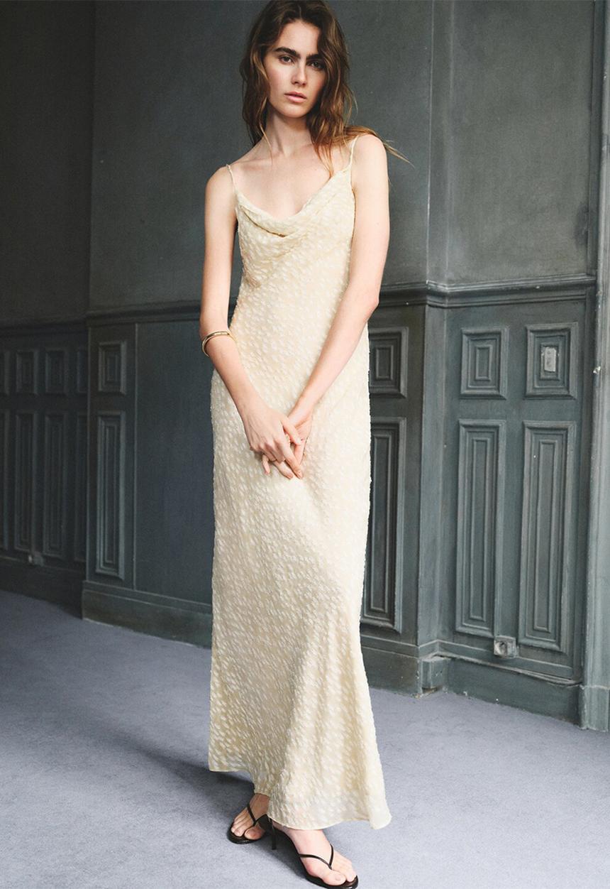 MANGO - Dress livy - light beige
