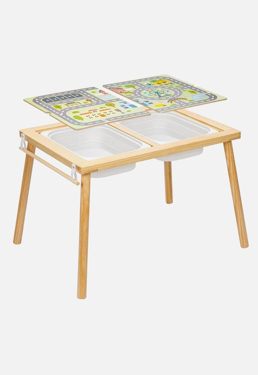 Greenbean Learning - Multi-Activty Kids Table with Sensory Bins, Tabletop & Roll Holder