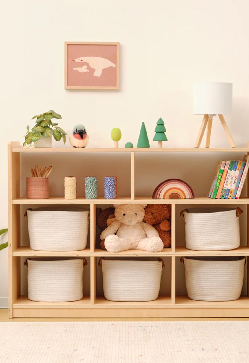Greenbean Learning - Wooden Shelf and Toy Storage for Kids Room: Open Plywood - neutral