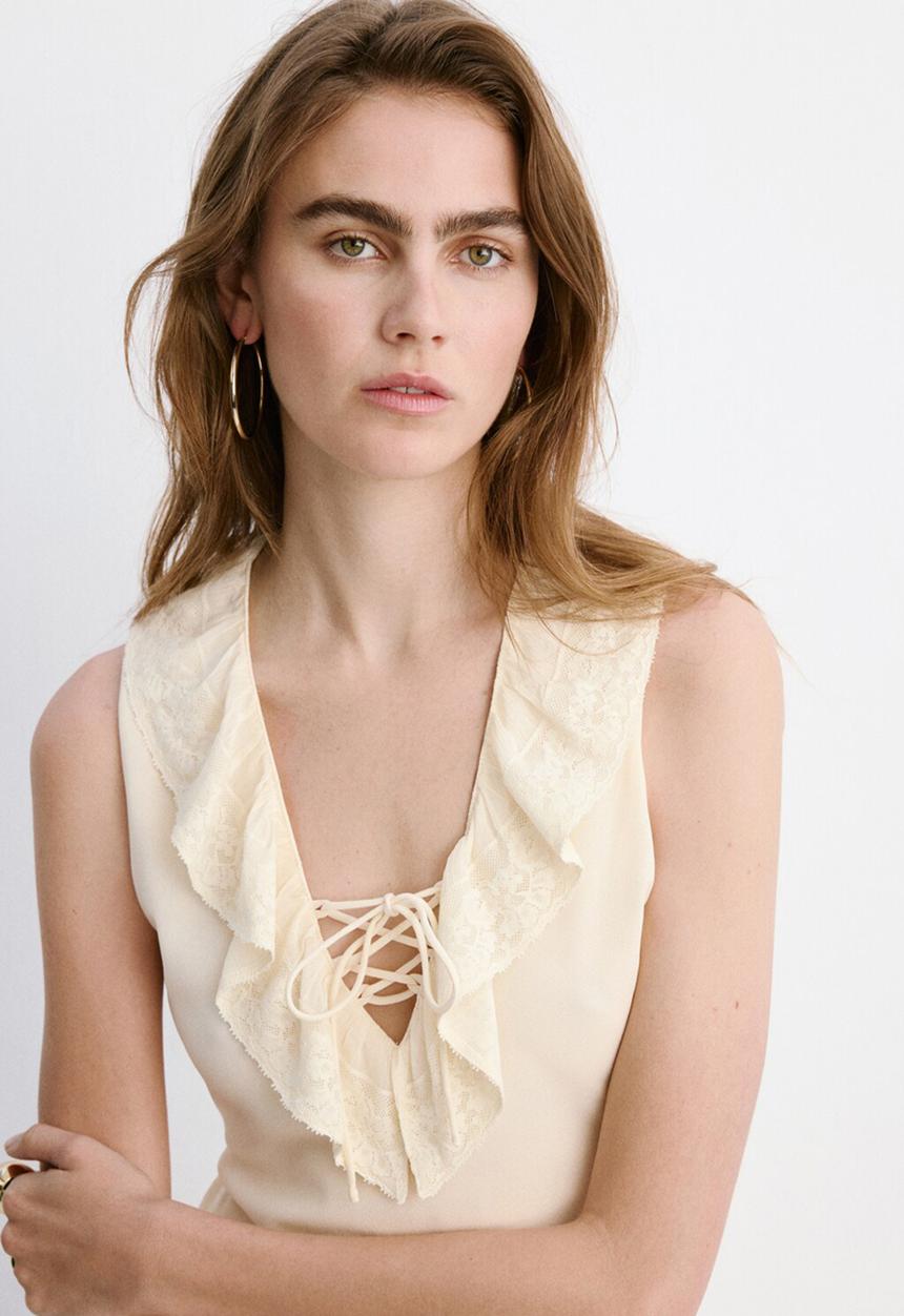 MANGO - Dress lotus - light/pastel yellow