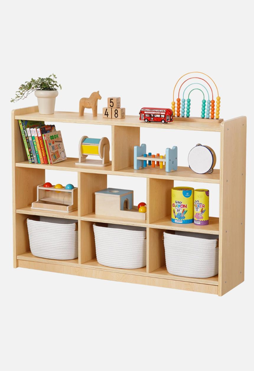 Greenbean Learning - Wooden Shelf and Toy Storage for Kids Room: Open Plywood - neutral