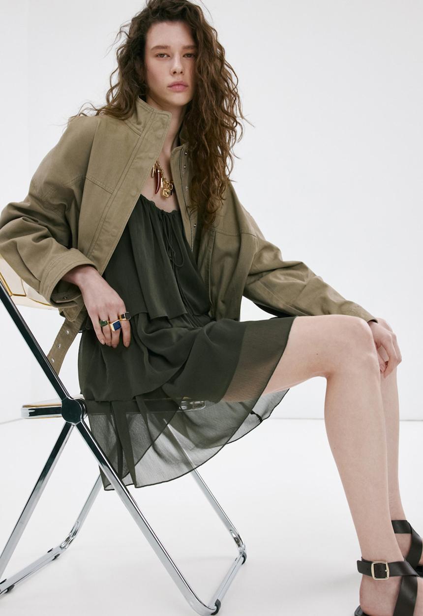 MANGO - Dress crown - green