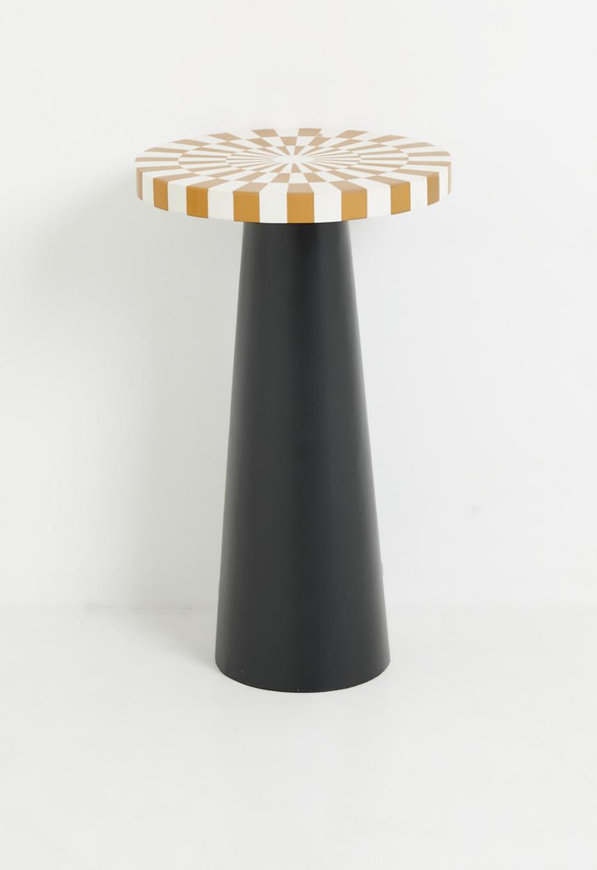 Sixth Floor - Kalidescope Inlay Side Table Natural & White