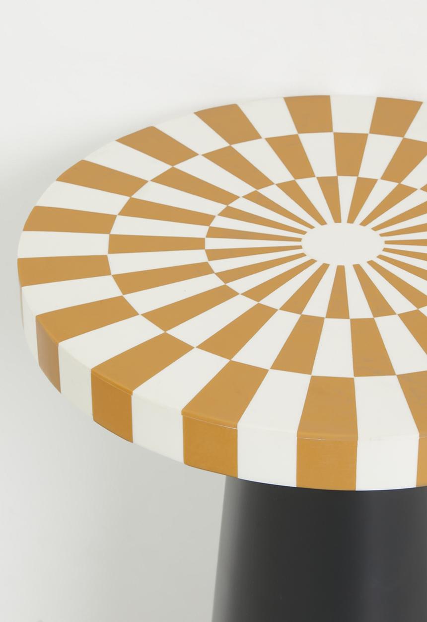 Sixth Floor - Kalidescope Inlay Side Table Natural & White