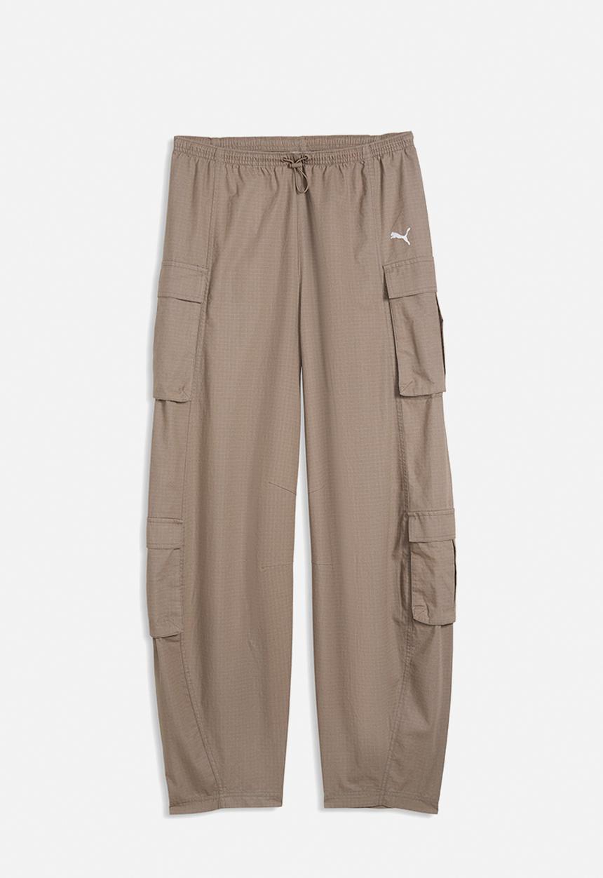 PUMA - Ess Relaxed Barrel Ripstop Cargo Slouchy Pants - Mouse Gray