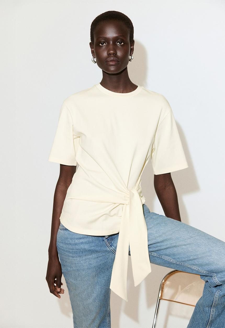 MANGO - T-shirt lazo - light/pastel yellow