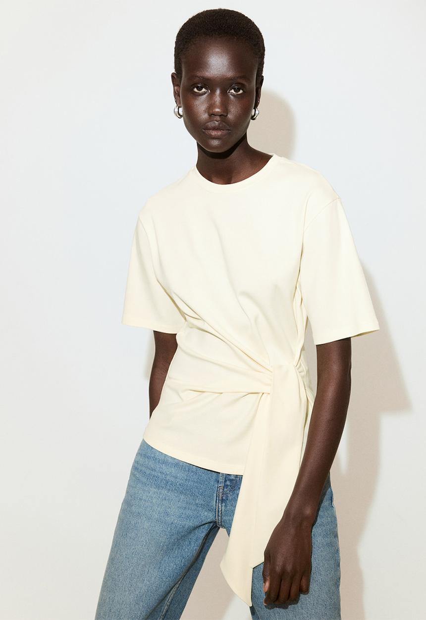 MANGO - T-shirt lazo - light/pastel yellow