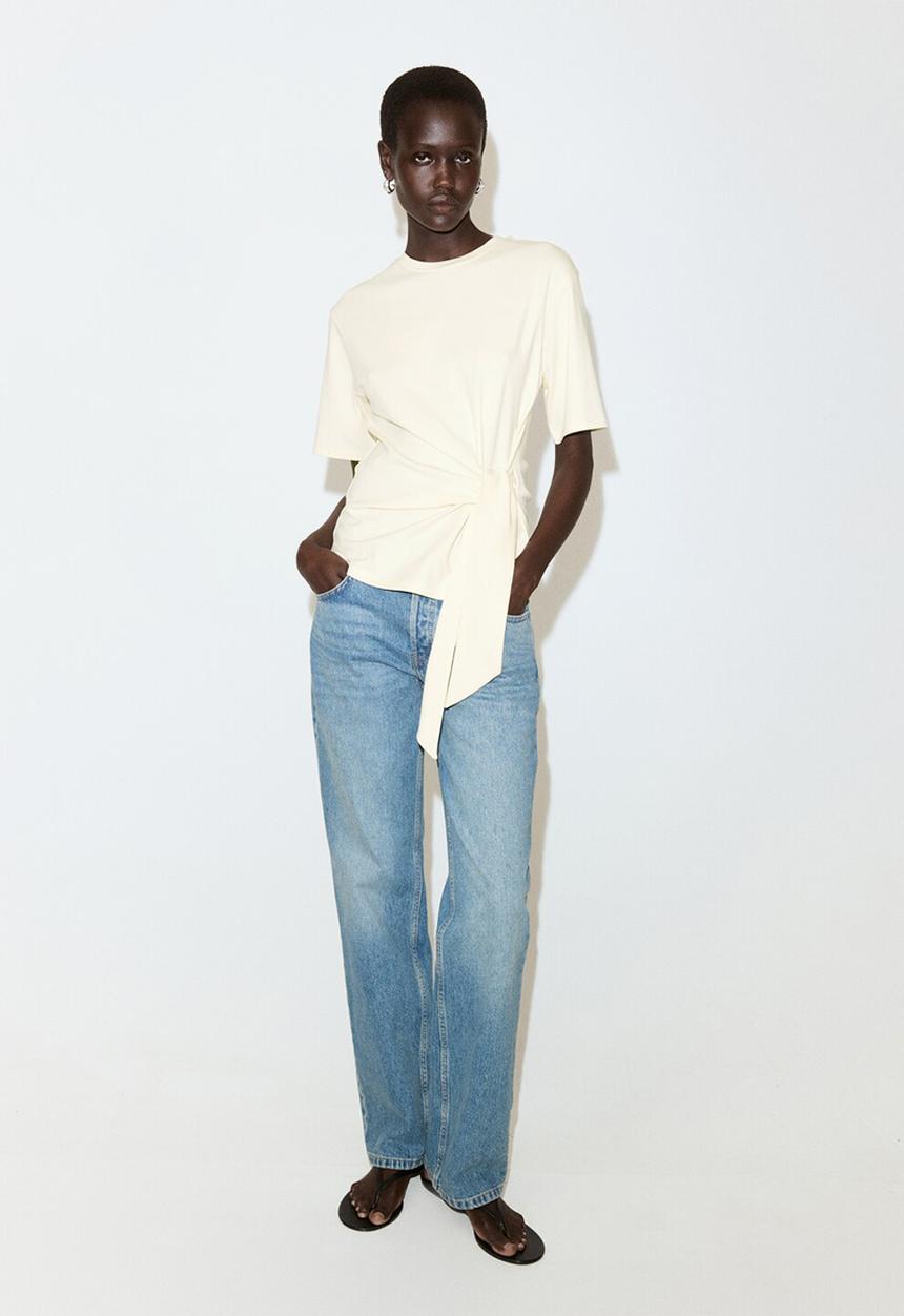 MANGO - T-shirt lazo - light/pastel yellow