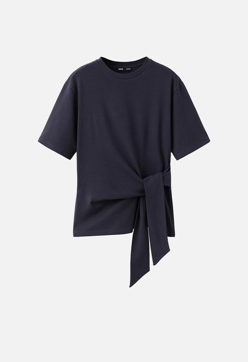 MANGO - T-shirt lazo - navy