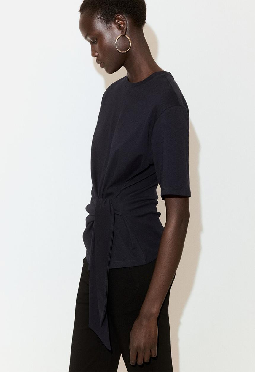 MANGO - T-shirt lazo - navy