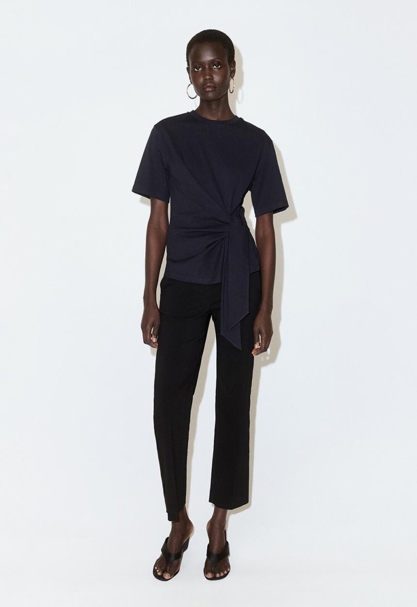 MANGO - T-shirt lazo - navy