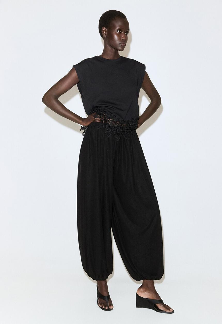 MANGO - T-shirt blonde - black