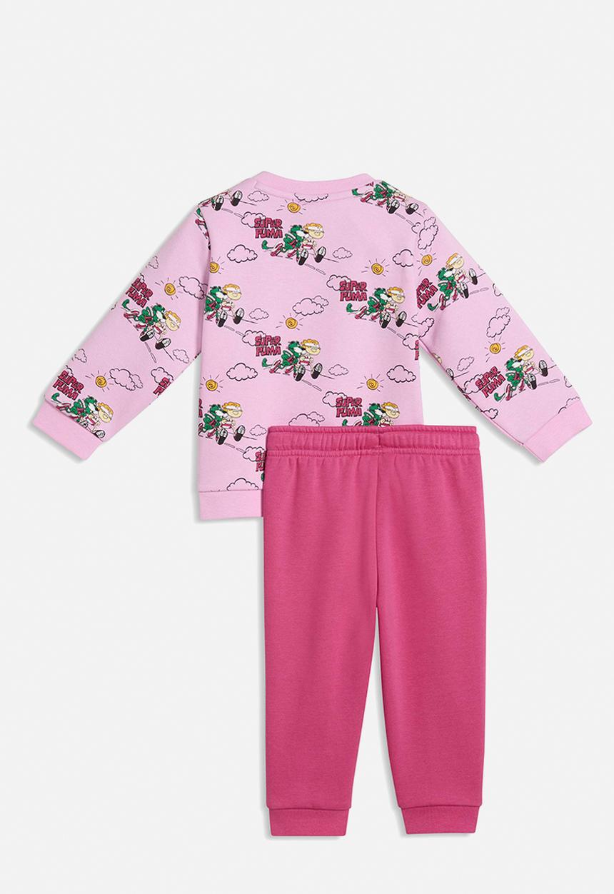 PUMA - Minicats Super Puma Aop Crew Set Inf - Mauve Glow