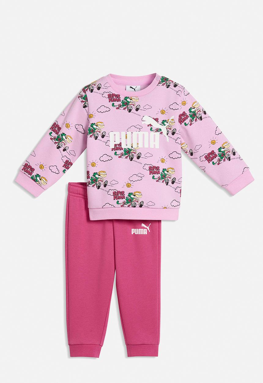 PUMA - Minicats Super Puma Aop Crew Set Inf - Mauve Glow
