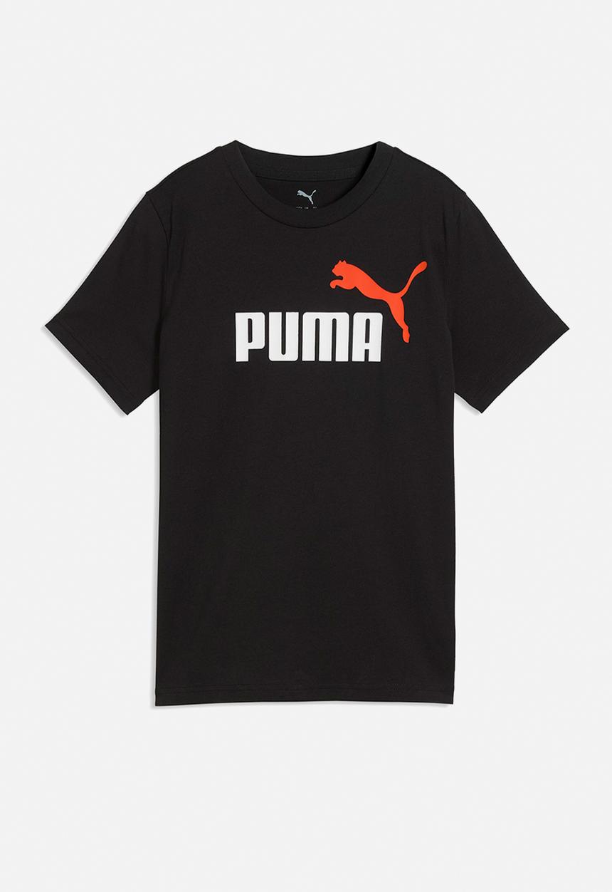 PUMA - Ess 2 Color No.1 Logo Tee B - Puma Black-For All Time Red