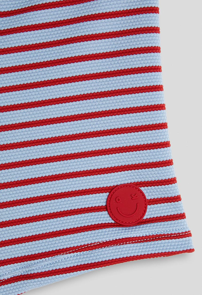 Cotton On - Flynn Rash Vest And Billy Boyleg Trunk Set - Varsity Red / Dawn Blue Stripe