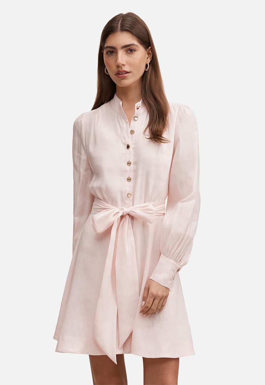 Forever New - Elari high neck button mini dress - rosewater