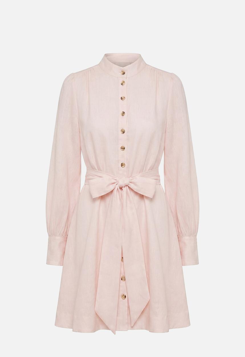 Forever New - Elari high neck button mini dress - rosewater