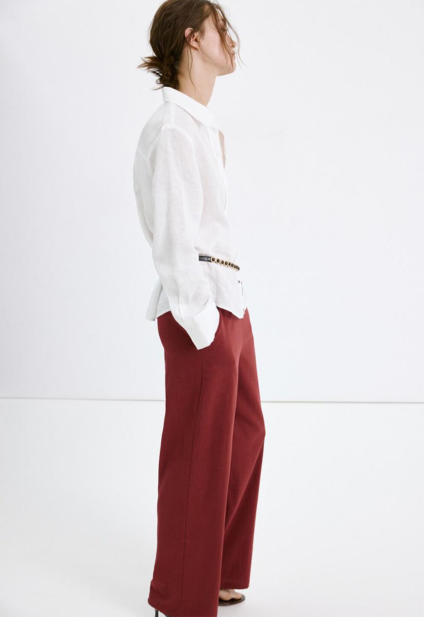 MANGO - Trousers riga - red