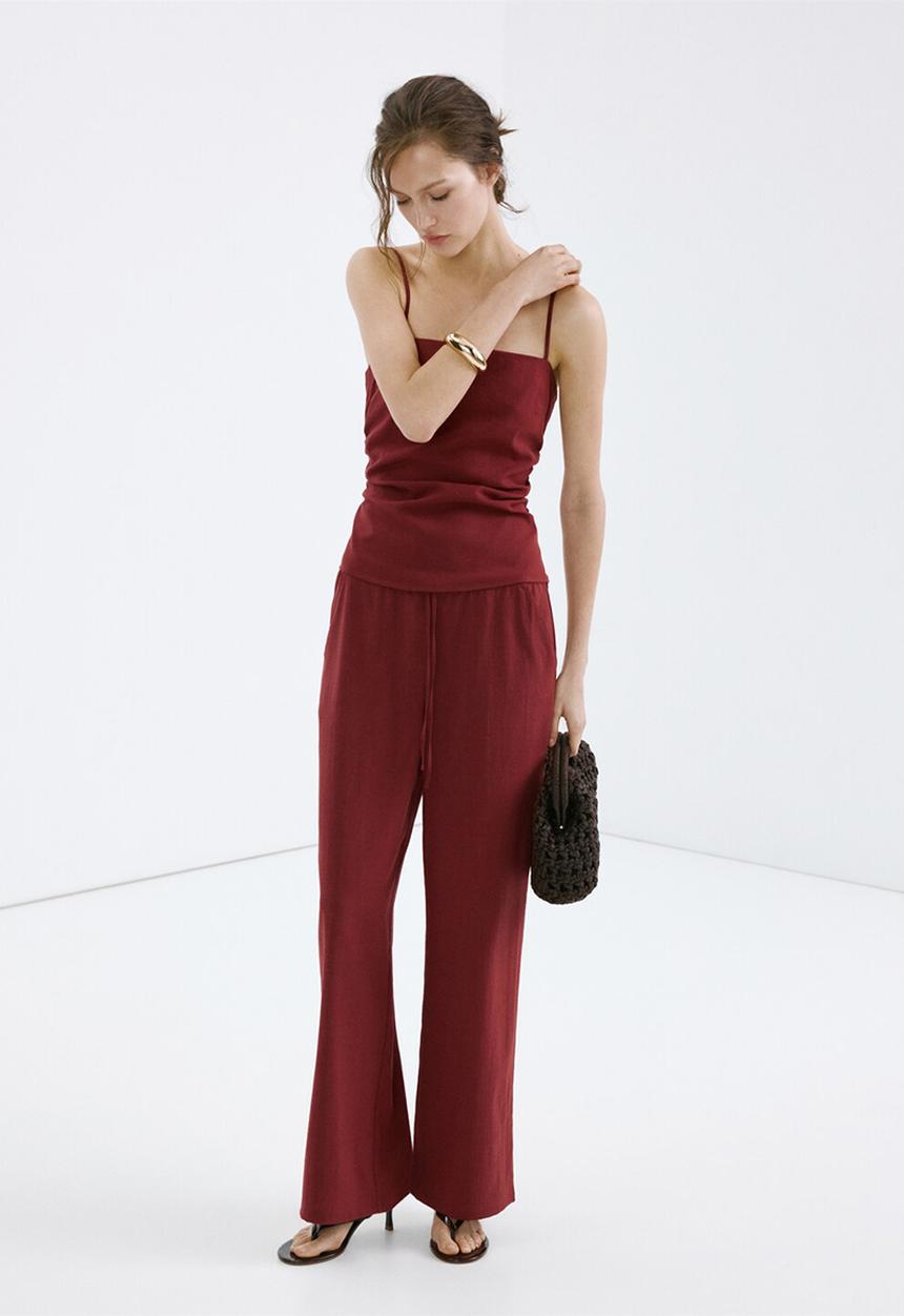 MANGO - Trousers riga - red