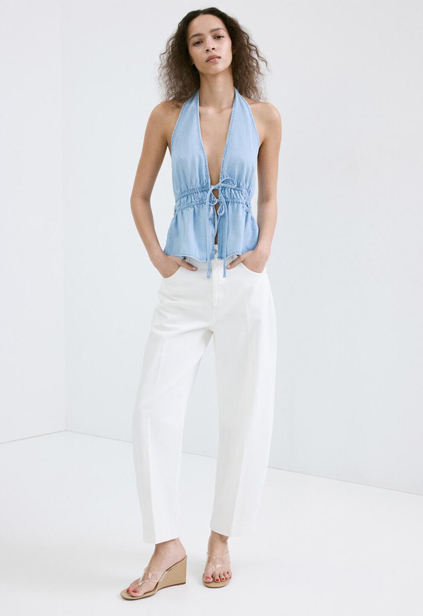 MANGO - Top eva - open blue