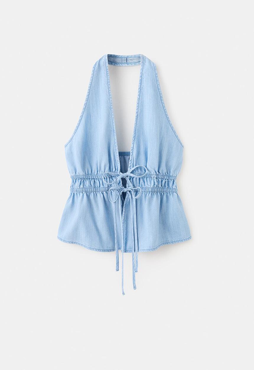 MANGO - Top eva - open blue