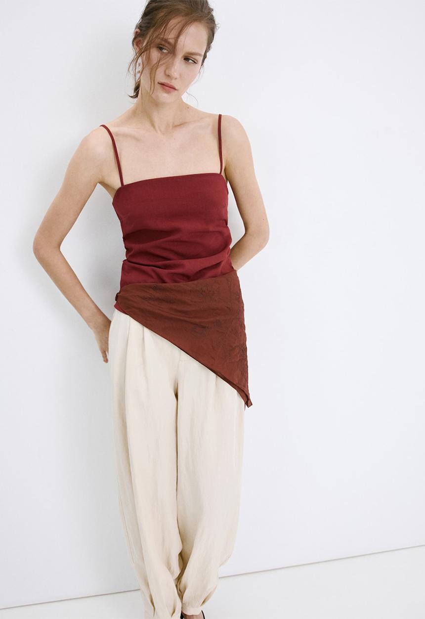 MANGO - Top riga - red