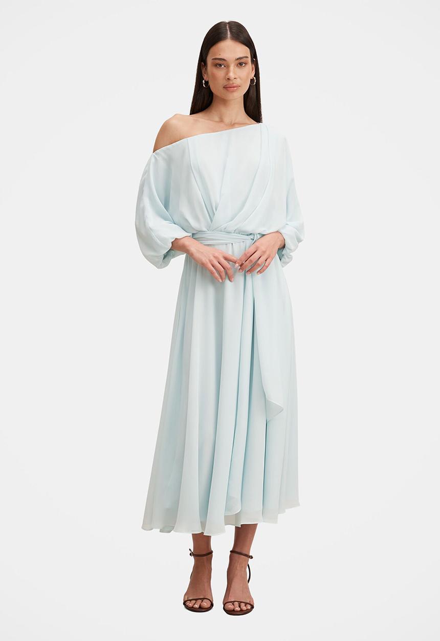 Forever New - Samantha tipped draped midi dress in cooling oasis