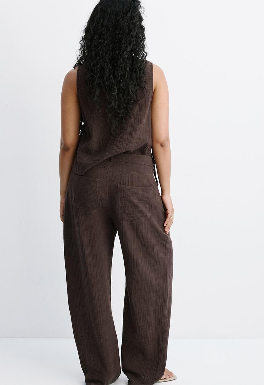 MANGO - Plus trousers calella - dark brown