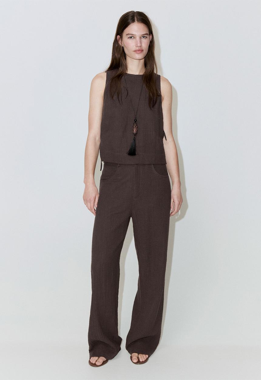MANGO - Top calella - dark brown