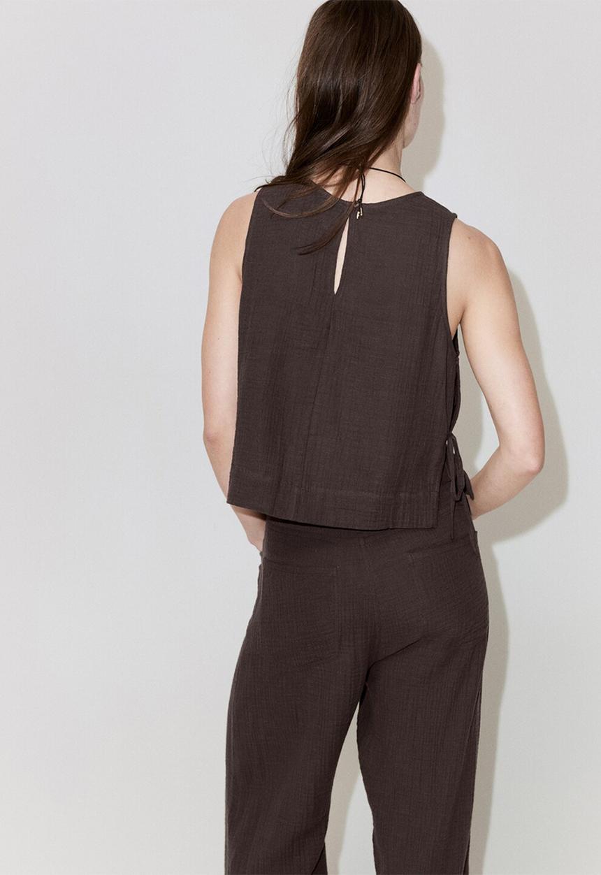 MANGO - Top calella - dark brown